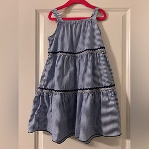 Crewcuts Blue and White Ruffled Tiered Sundress